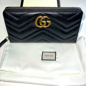 Authentic Gucci Marmont Zip Around Wallet